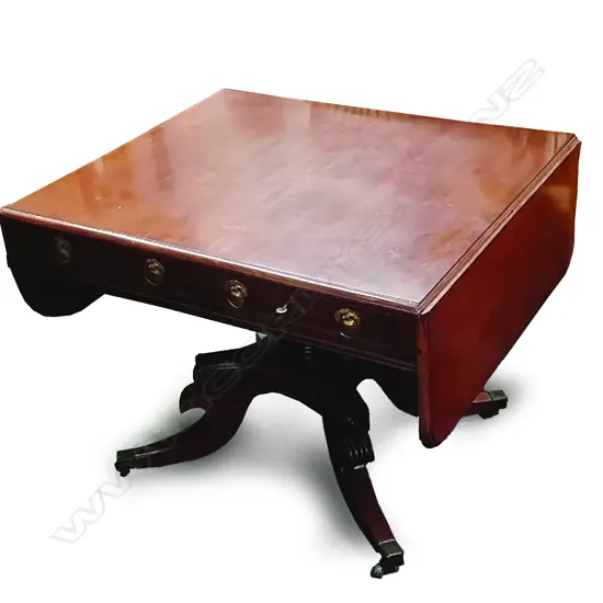 A Georgian style mahogany sofa table