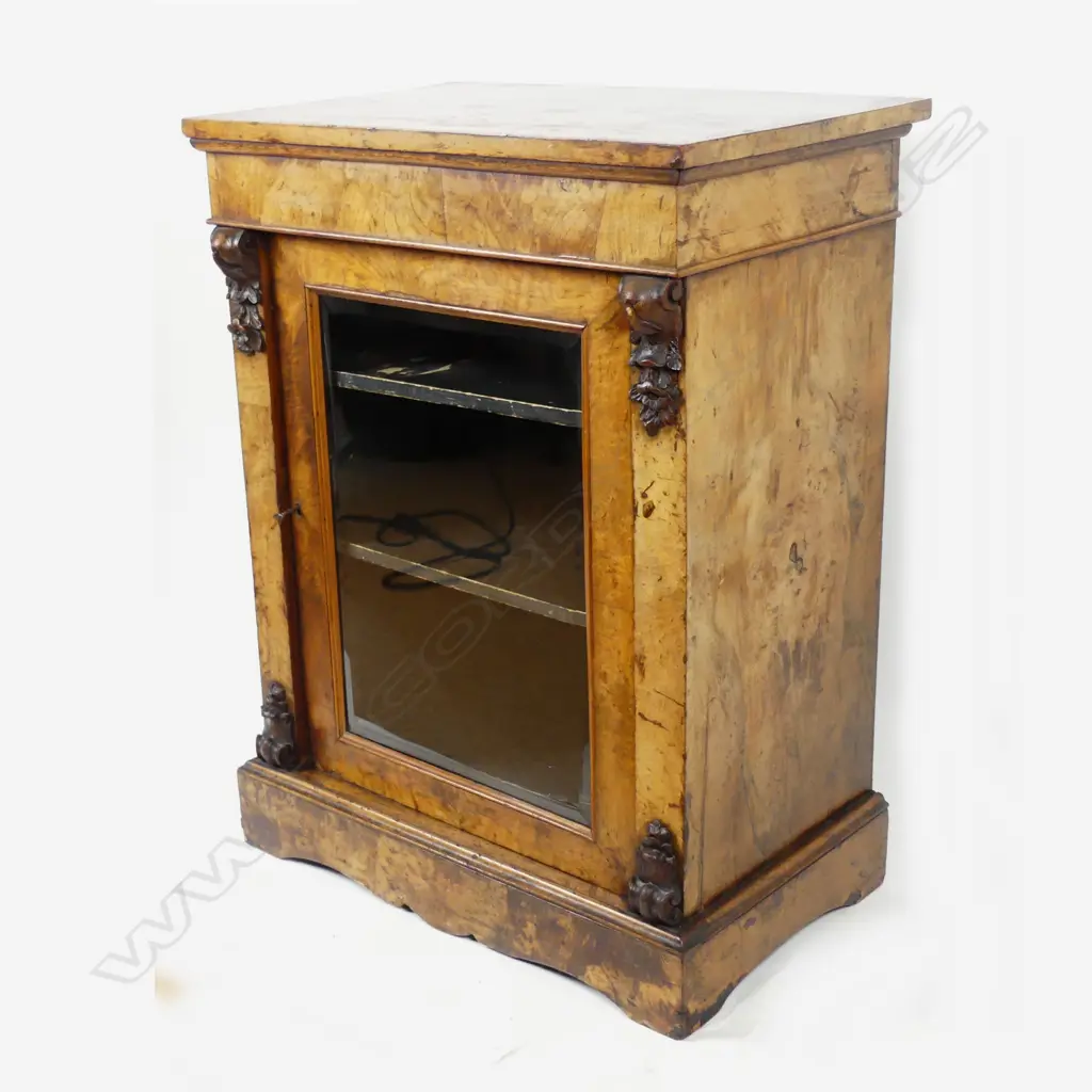 A Victorian burr walnut pier cabinet Image 1++
