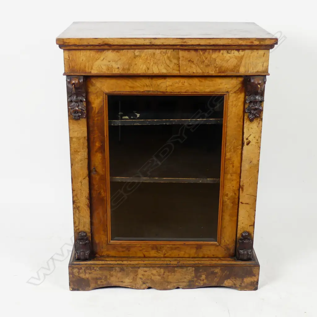 A Victorian burr walnut pier cabinet Image 1++