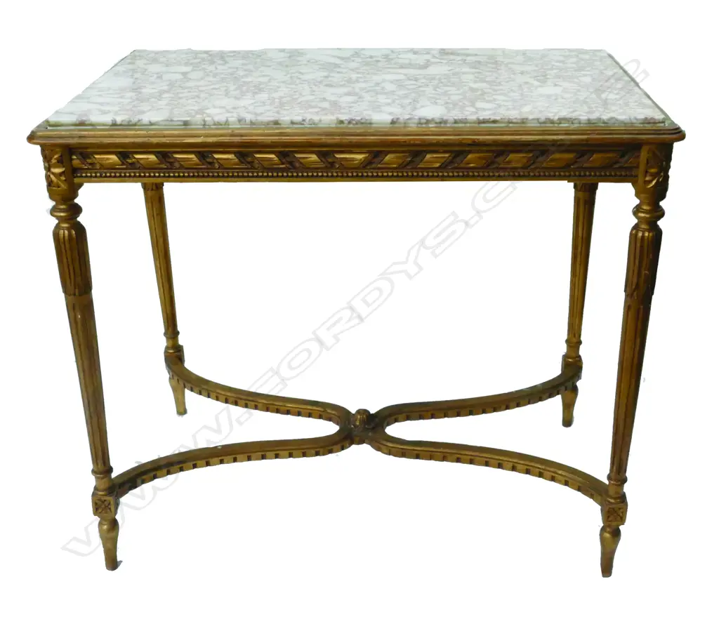 A French breccia marble and giltwood console table Image 1++
