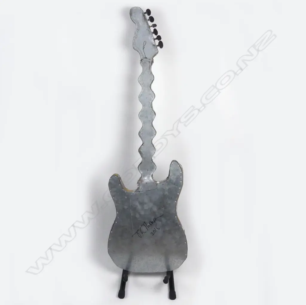 Jeff Thomson 'Fender Stratocaster' sculpted corrugated iron guitar Image 1++