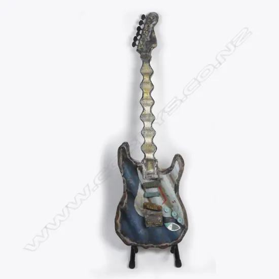 Jeff Thomson 'Fender Stratocaster' sculpted corrugated iron guitar