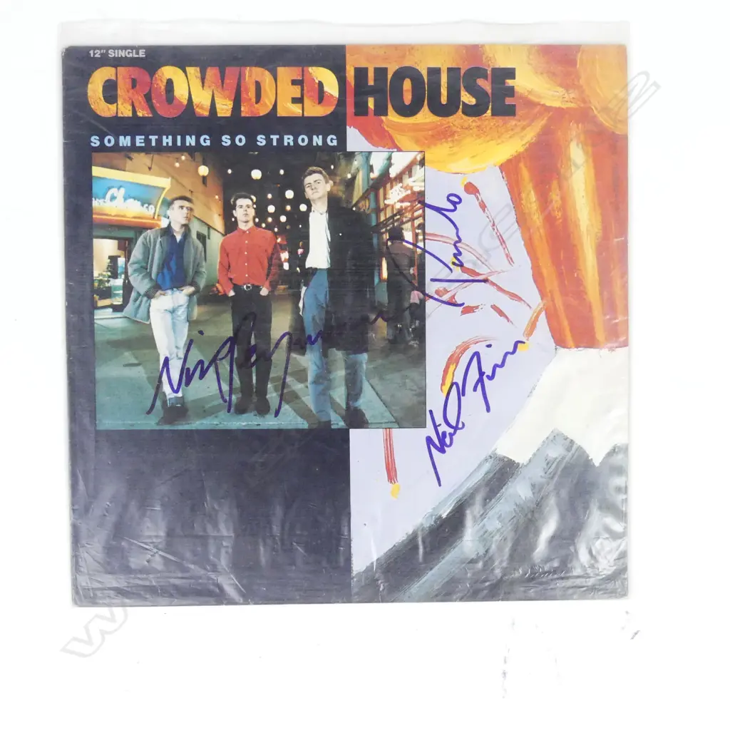 Signed Crowded House ‘Something so Strong’ single Image 1++