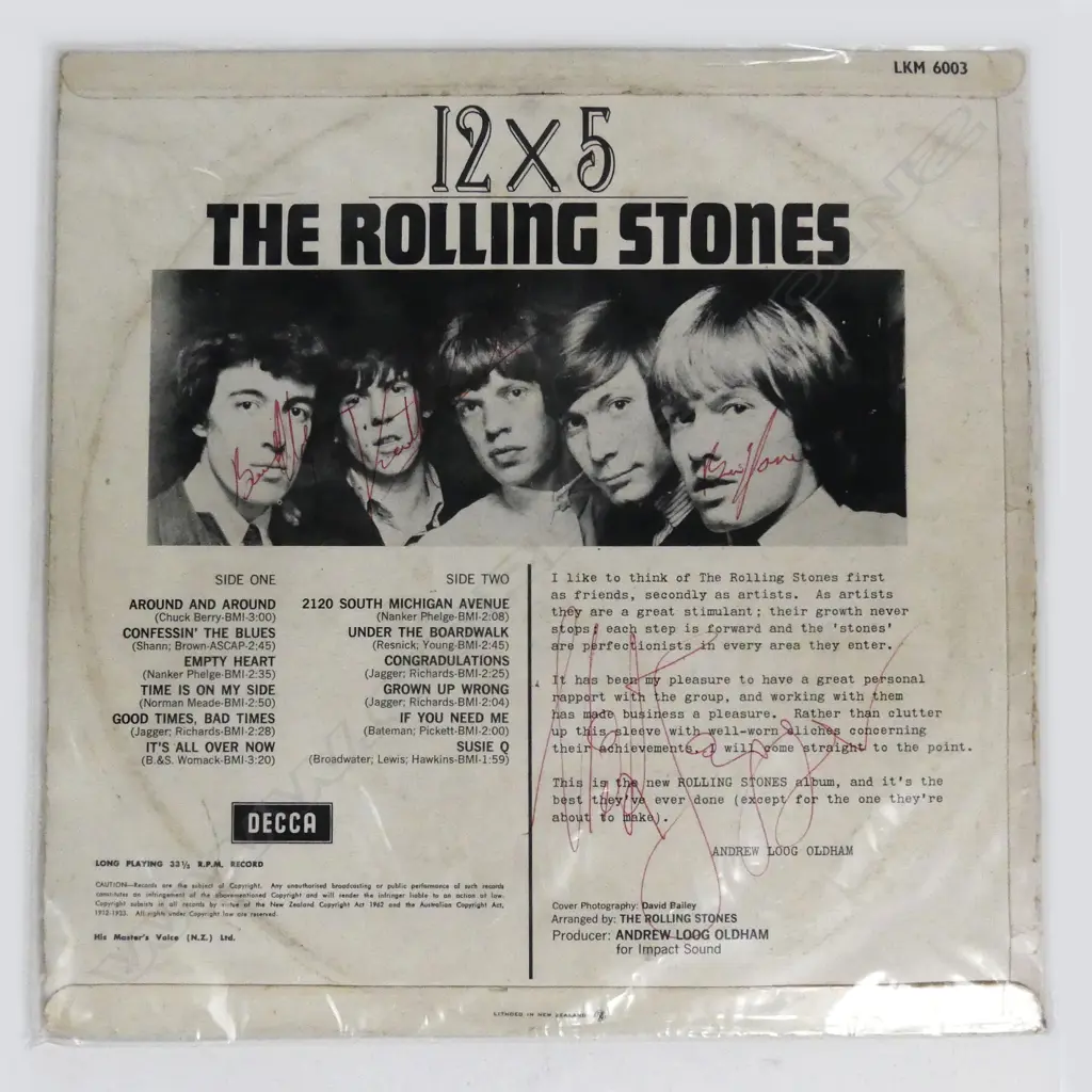 Signed Rolling Stones ‘12 x 5’ LP Image 1++