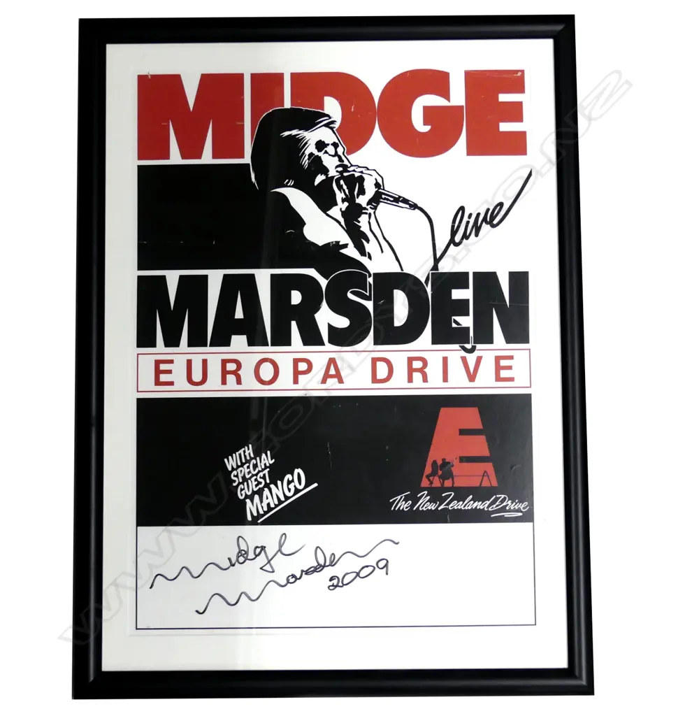 A framed promotional poster Midge Marsden Live Europa Drive Image 1++