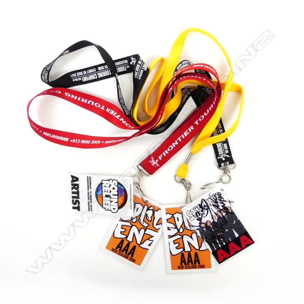 Four Split Enz backstage passes Image 1++