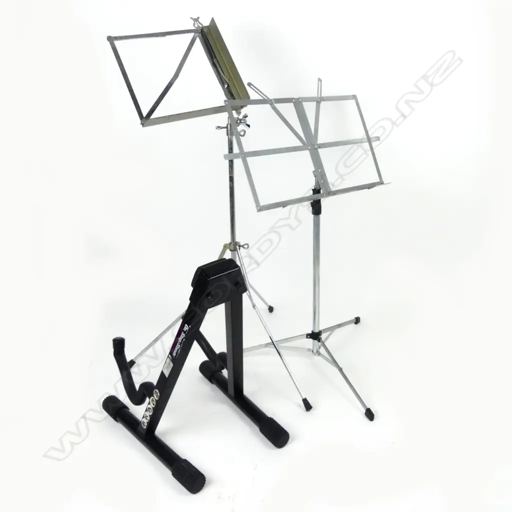 Two sheet music stands and a guitar stand Image 1++