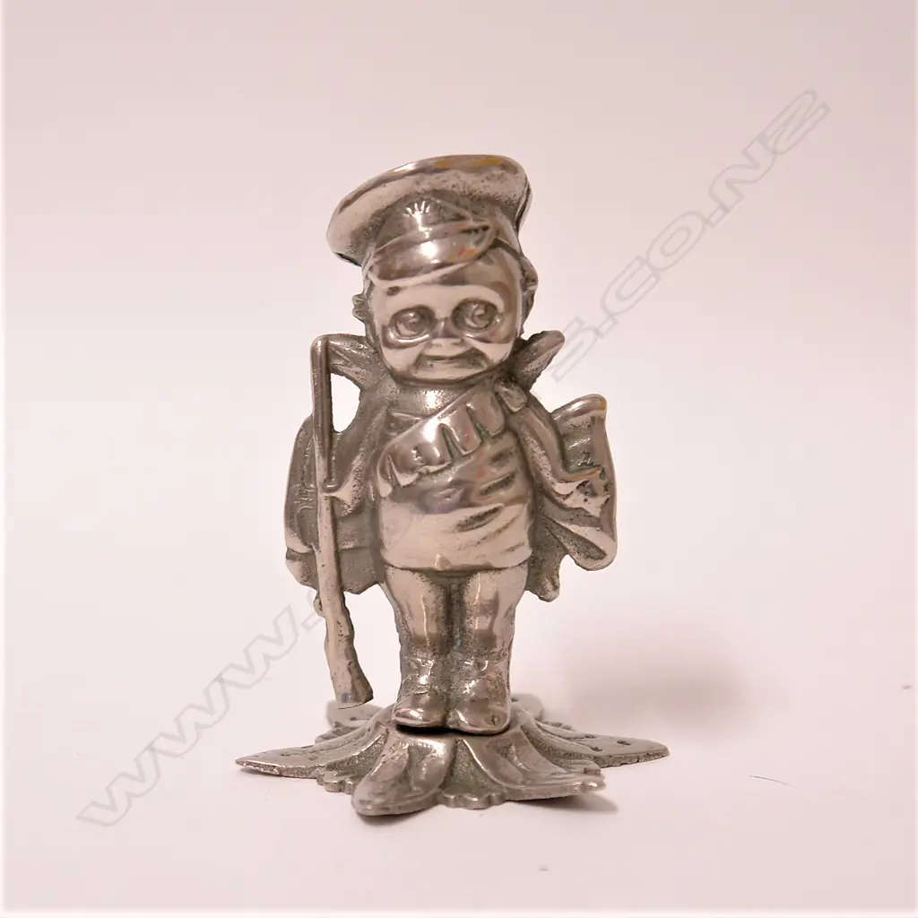 A rare vintage chromed metal Kewpie soldier Image 1++