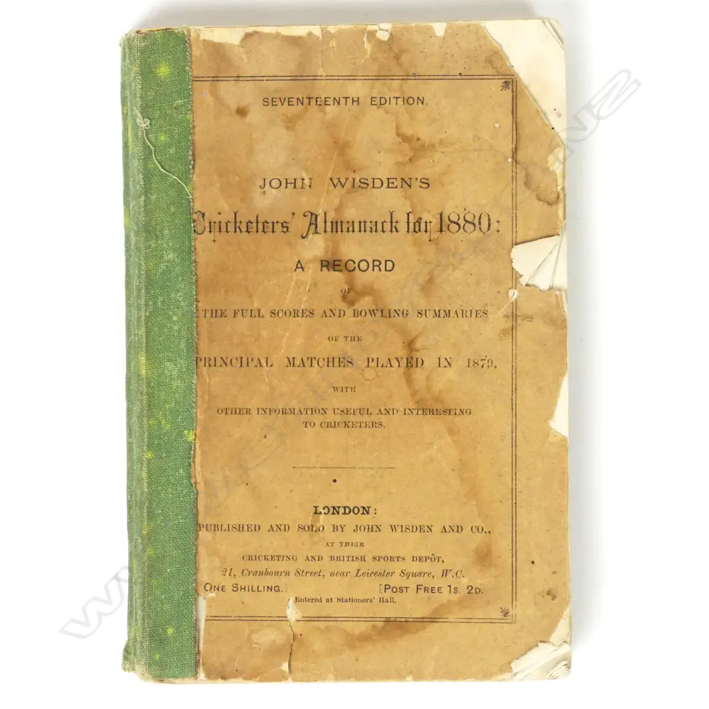 'John Wisden's Cricketers' Almanack for 1880' Image 1++