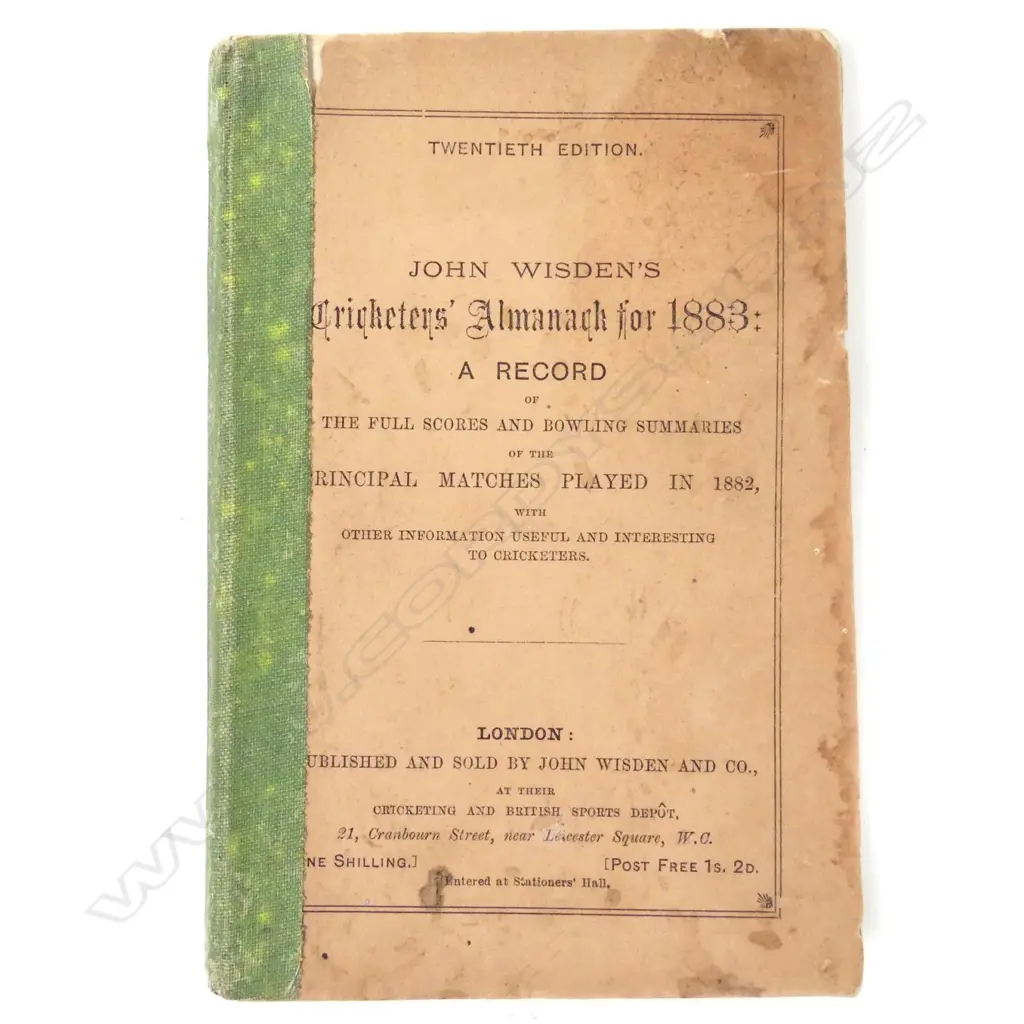 'John Wisden's Cricketers' Almanack for 1883' Image 1++