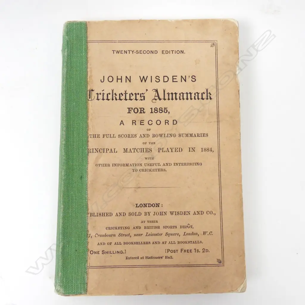 'John Wisden's Cricketers' Almanack for 1885' Image 1++