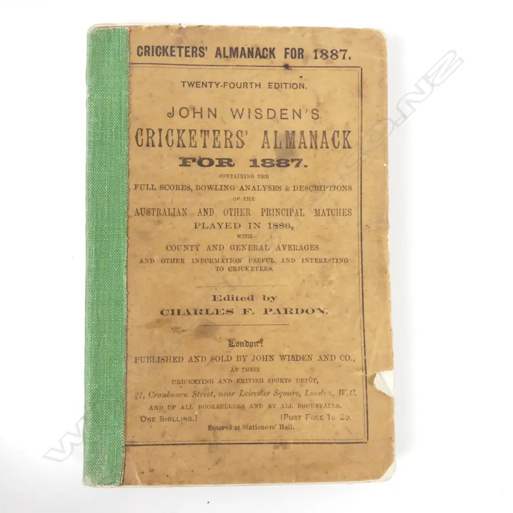 'John Wisden's Cricketers' Almanack for 1887' Image 1++