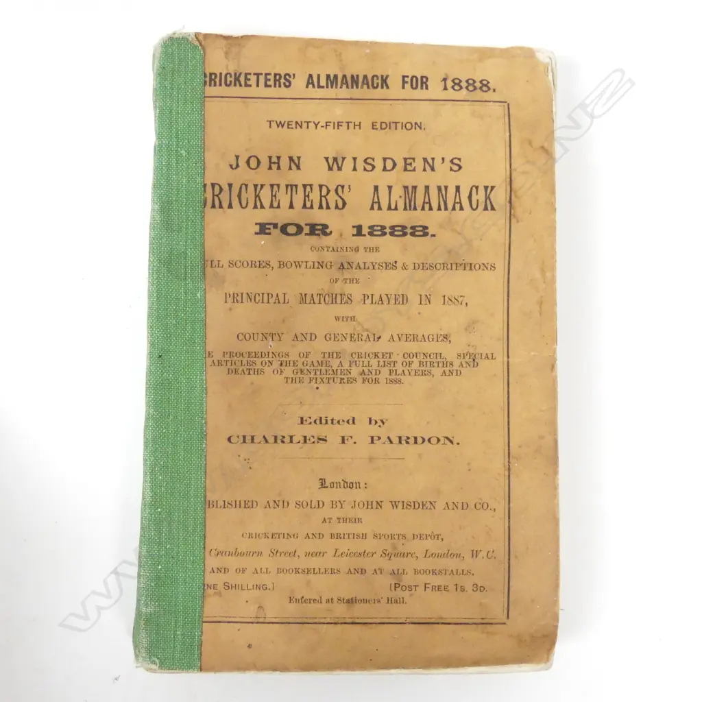 'John Wisden's Cricketers' Almanack for 1888' Image 1++