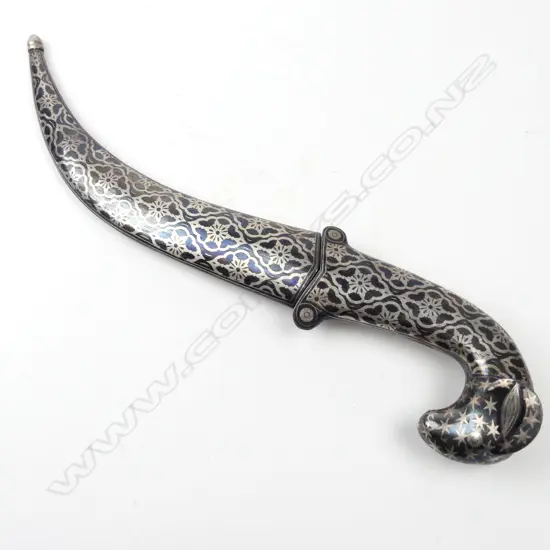 A niello silver worked jambaiya dagger