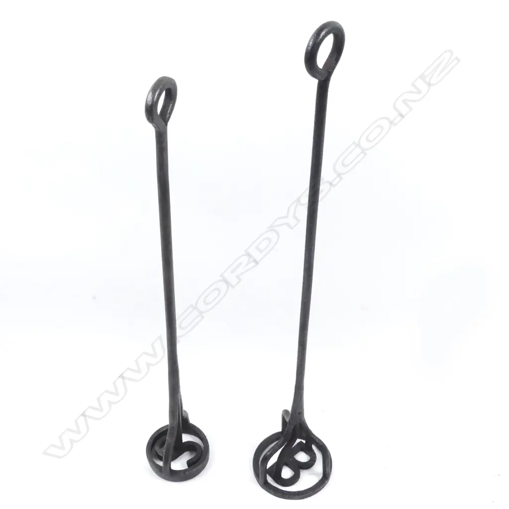 Two wrought iron branding irons Image 1++