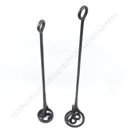 Two wrought iron branding irons