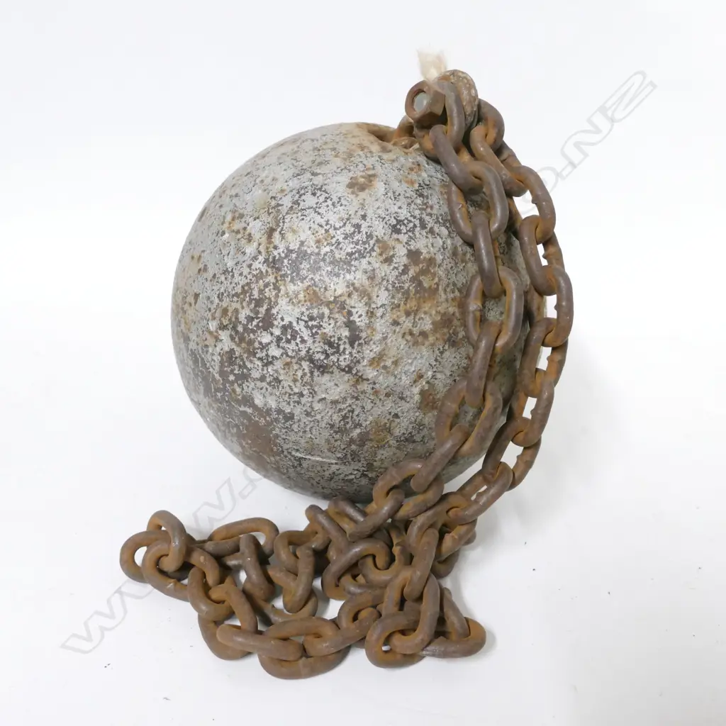 A 19thC convict's leg iron ball Image 1++