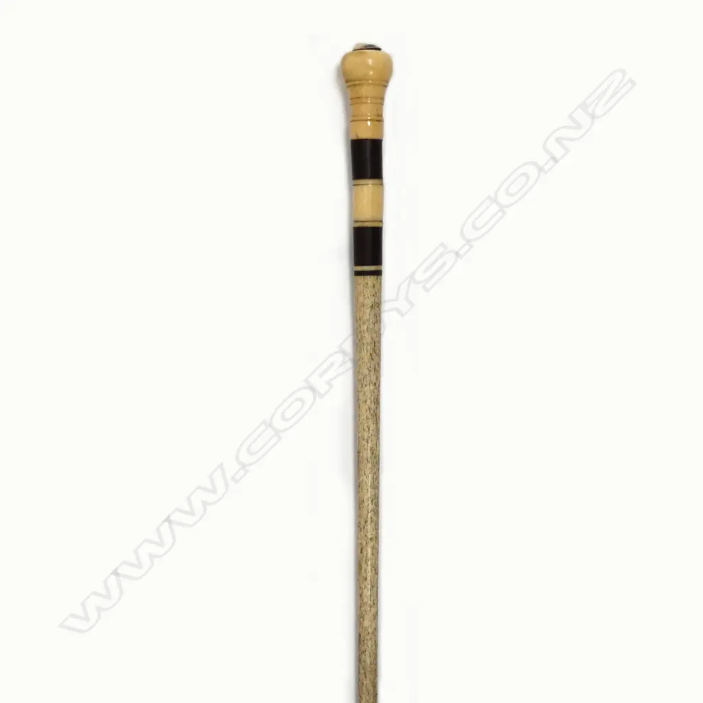 A 19thC whalebone and marine ivory walking stick Image 1++