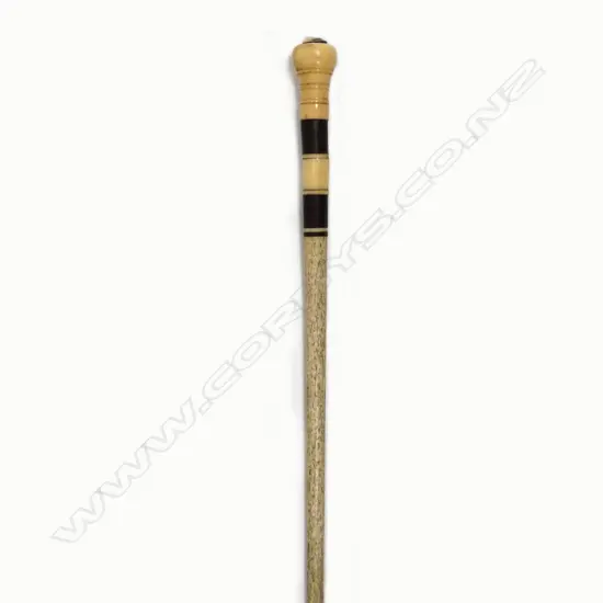 A 19thC whalebone and marine ivory walking stick