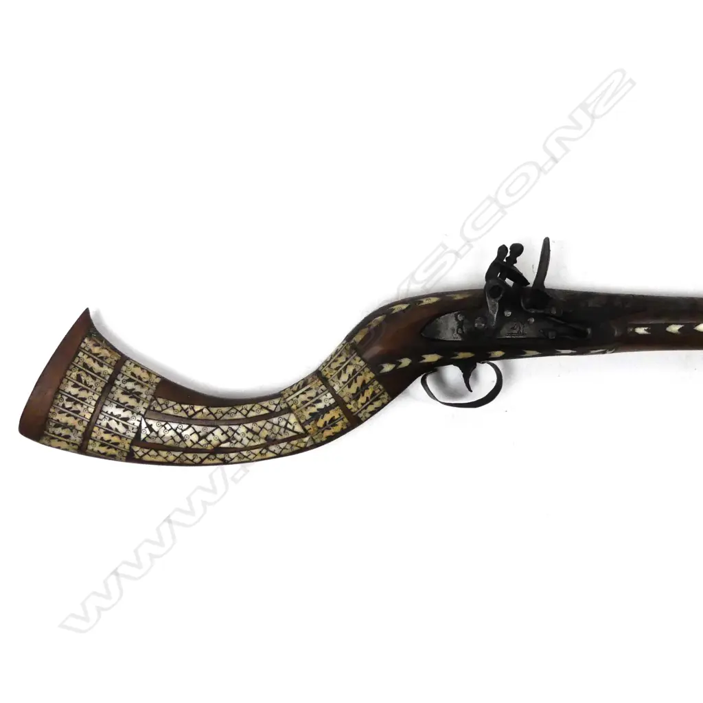 An antique Arab flintlock muzzle loading musket Image 1++