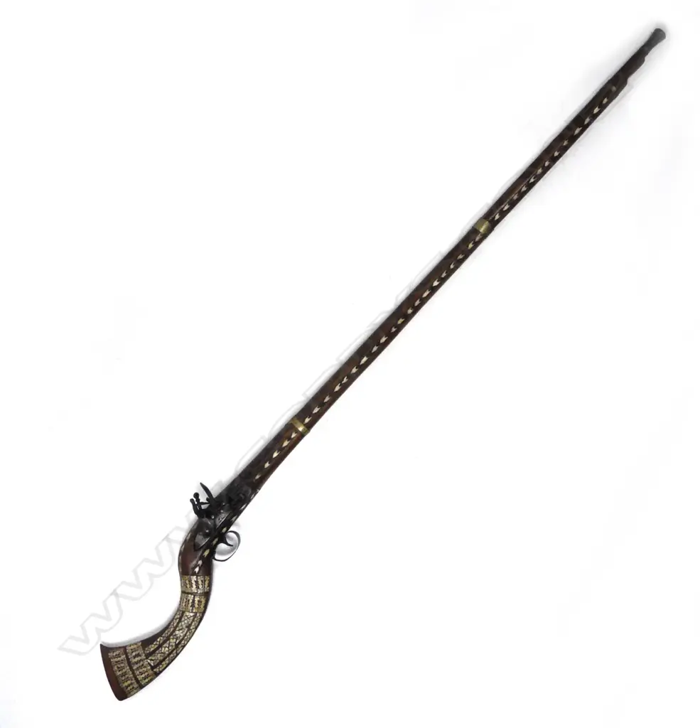 An antique Arab flintlock muzzle loading musket Image 1++