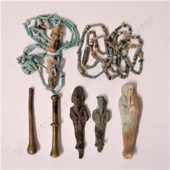A collection of old Egyptian artefacts
