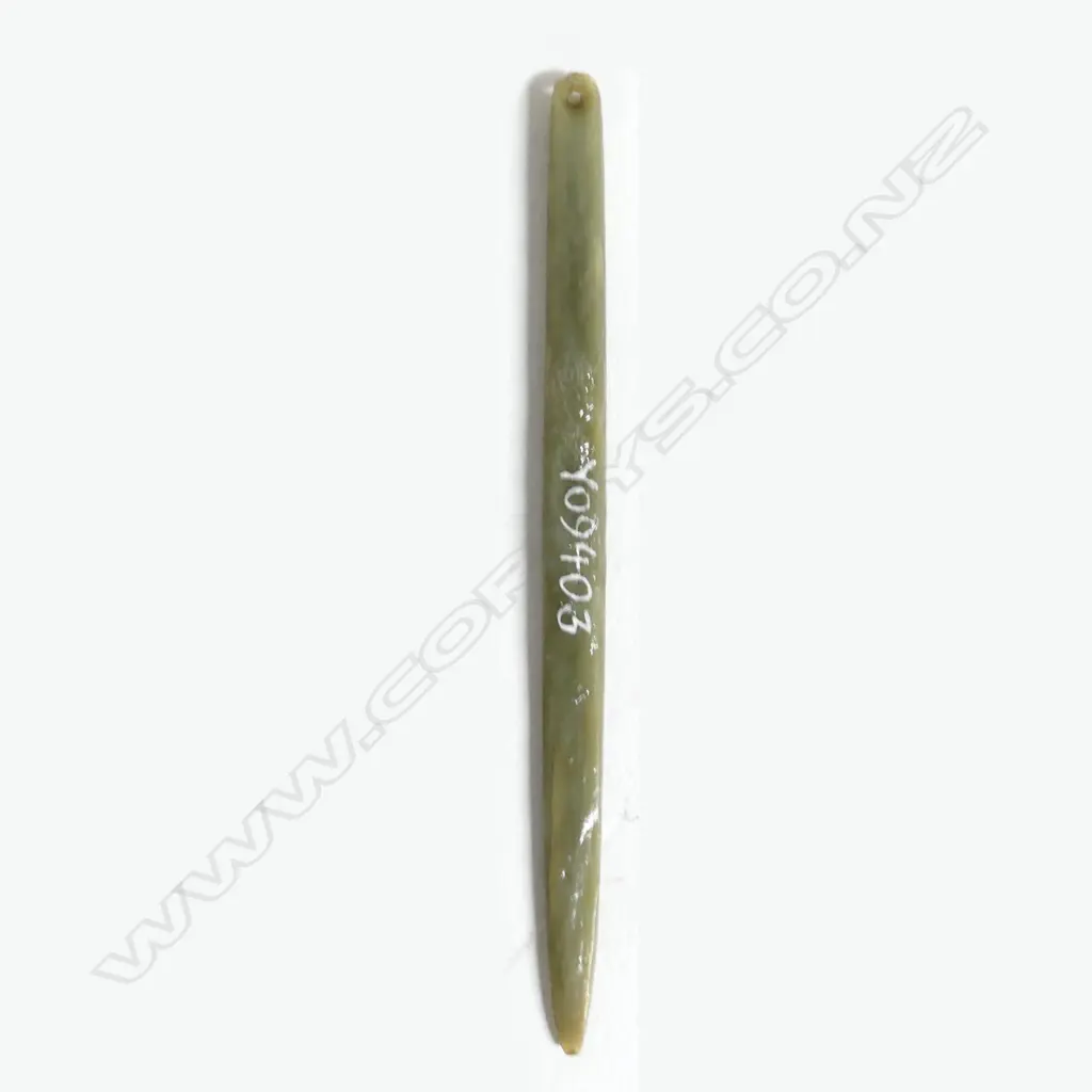 A pounamu ngira (needle) or cloak pin Image 1++
