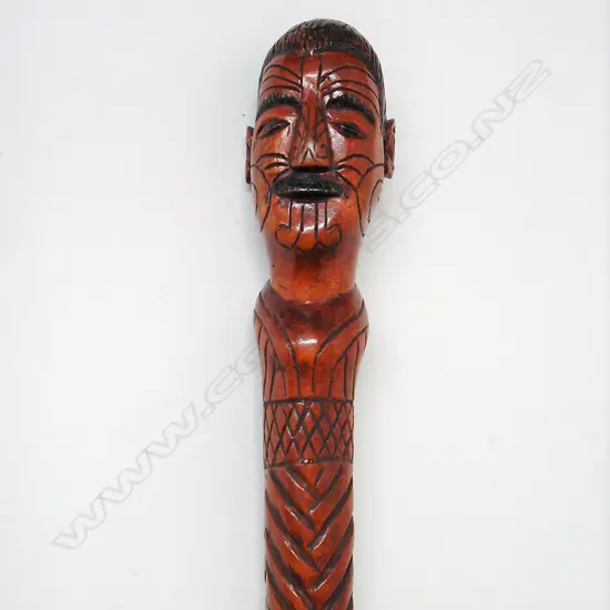 A early/mid 20thC Maori folk art carved walking stick
