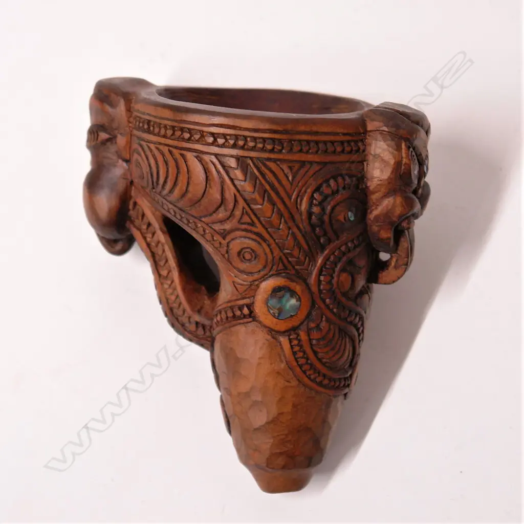 A late 20thC Maori carved korere (feeding funnel) Image 1++