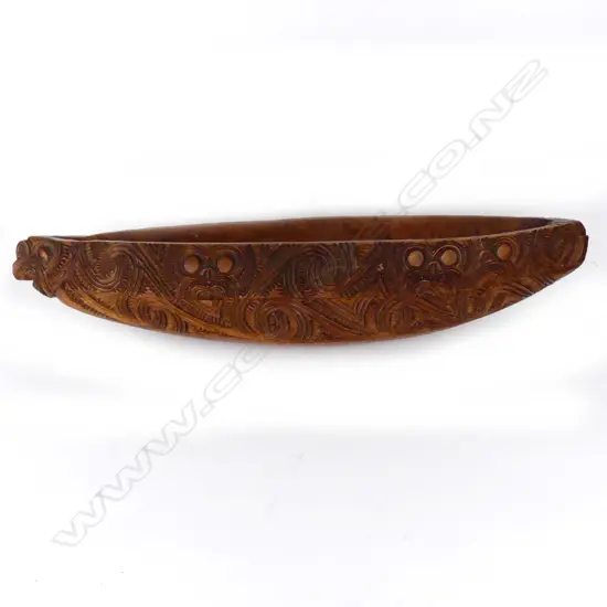 A 1920s carved Maori model waka
