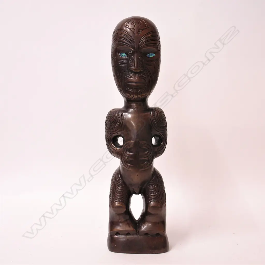 A contemporary bronze cast traditional Maori small tekoteko Image 1++