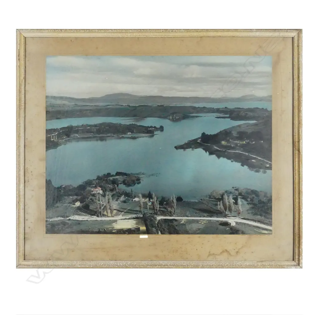 Whites Aviation hand coloured photograph of 'Lake Rotoiti' Image 1++