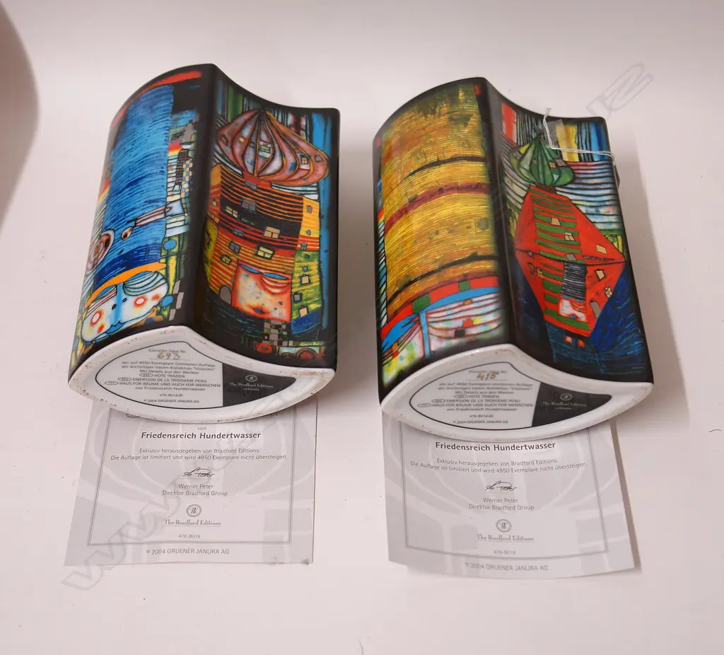 Two Friedensreich Hundertwasser 'The Bradford Editions' 2004 vases Image 1++