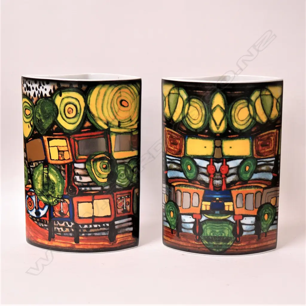 Two Friedensreich Hundertwasser 'The Bradford Editions' 2004 vases Image 1++