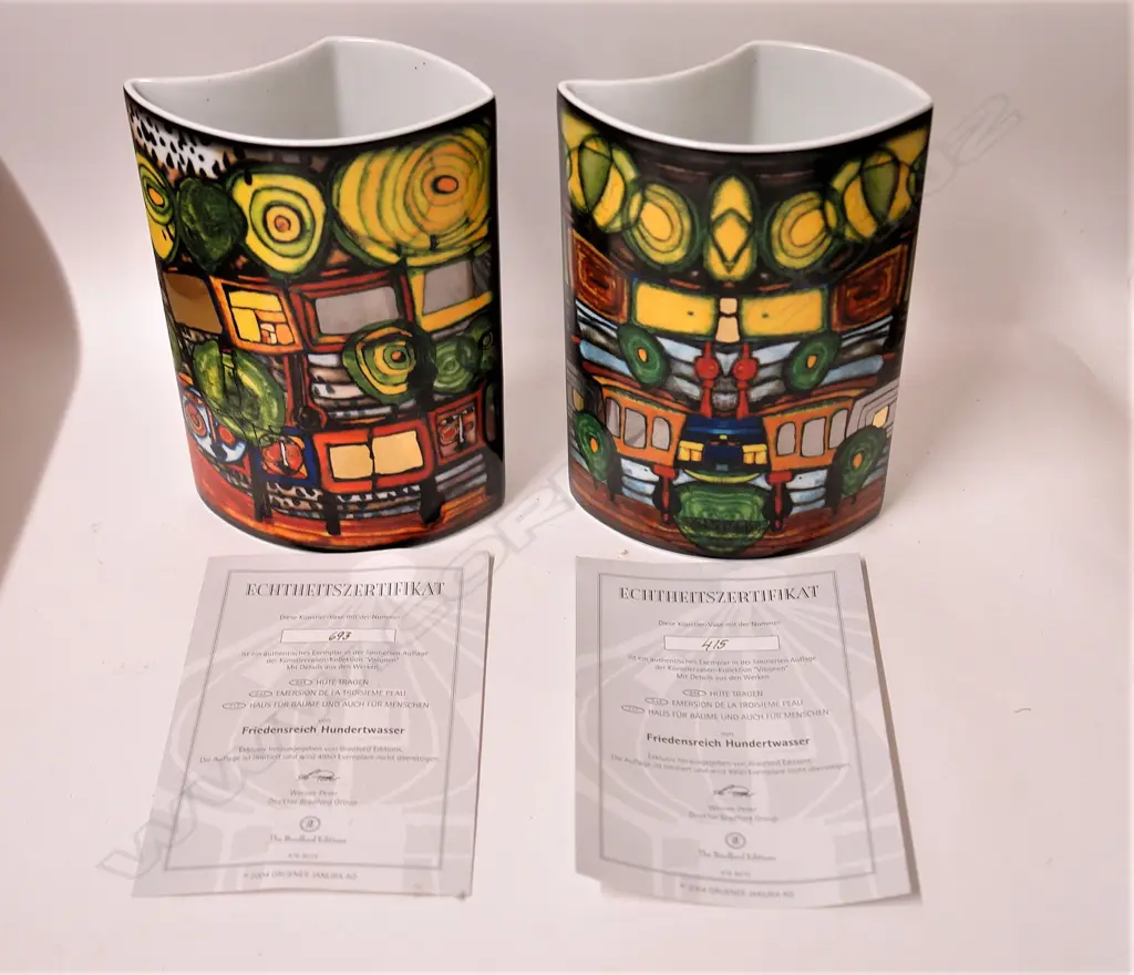 Two Friedensreich Hundertwasser 'The Bradford Editions' 2004 vases Image 1++