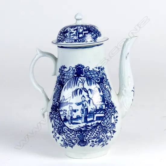 An 18thC Seth Pennington porcelain coffee pot