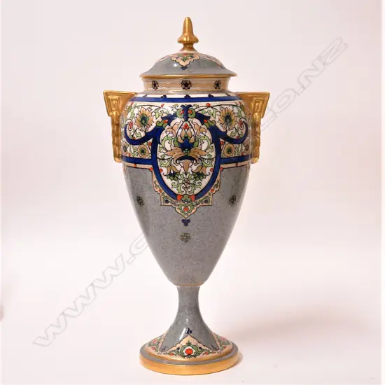 A Royal Worcester Art Deco lidded urn