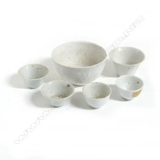Six pieces of Chinese Qingbai glazed porcelain