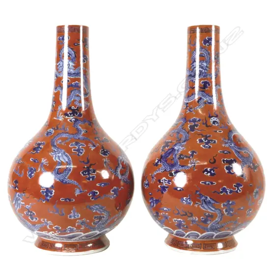A pair of massive mirror matched Chinese porcelain vases