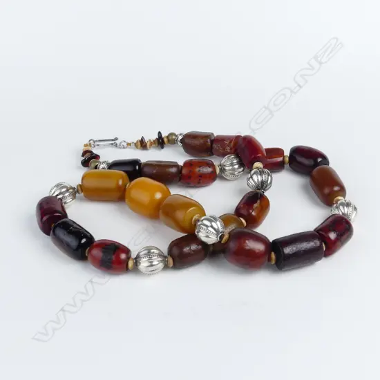 An Ethiopian copal amber necklace
