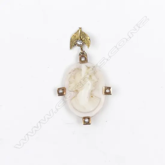 An early 20thC 9ct. gold mounted cameo pendant