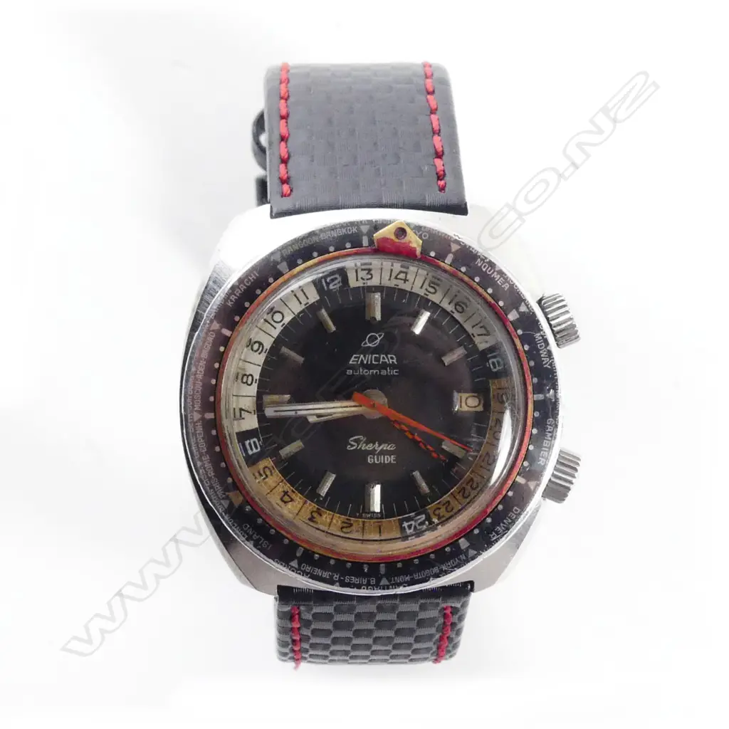 A 1960s vintage Enicar Sherpa Guide GMT automatic gent's wristwatch Image 1++