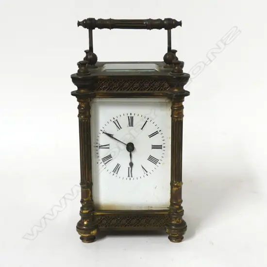 A 19thC French brass cased carriage clock