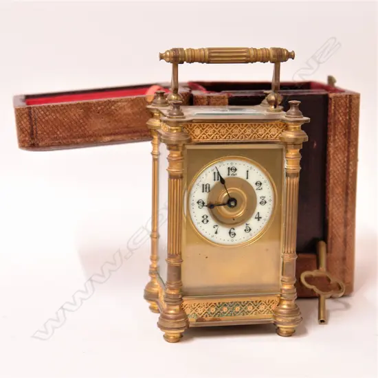 A 19thC decorative French cased carriage clock