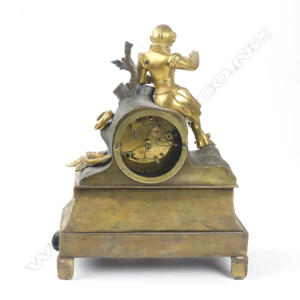 A 19thC French gilt metal sculptural mantel clock Image 1++