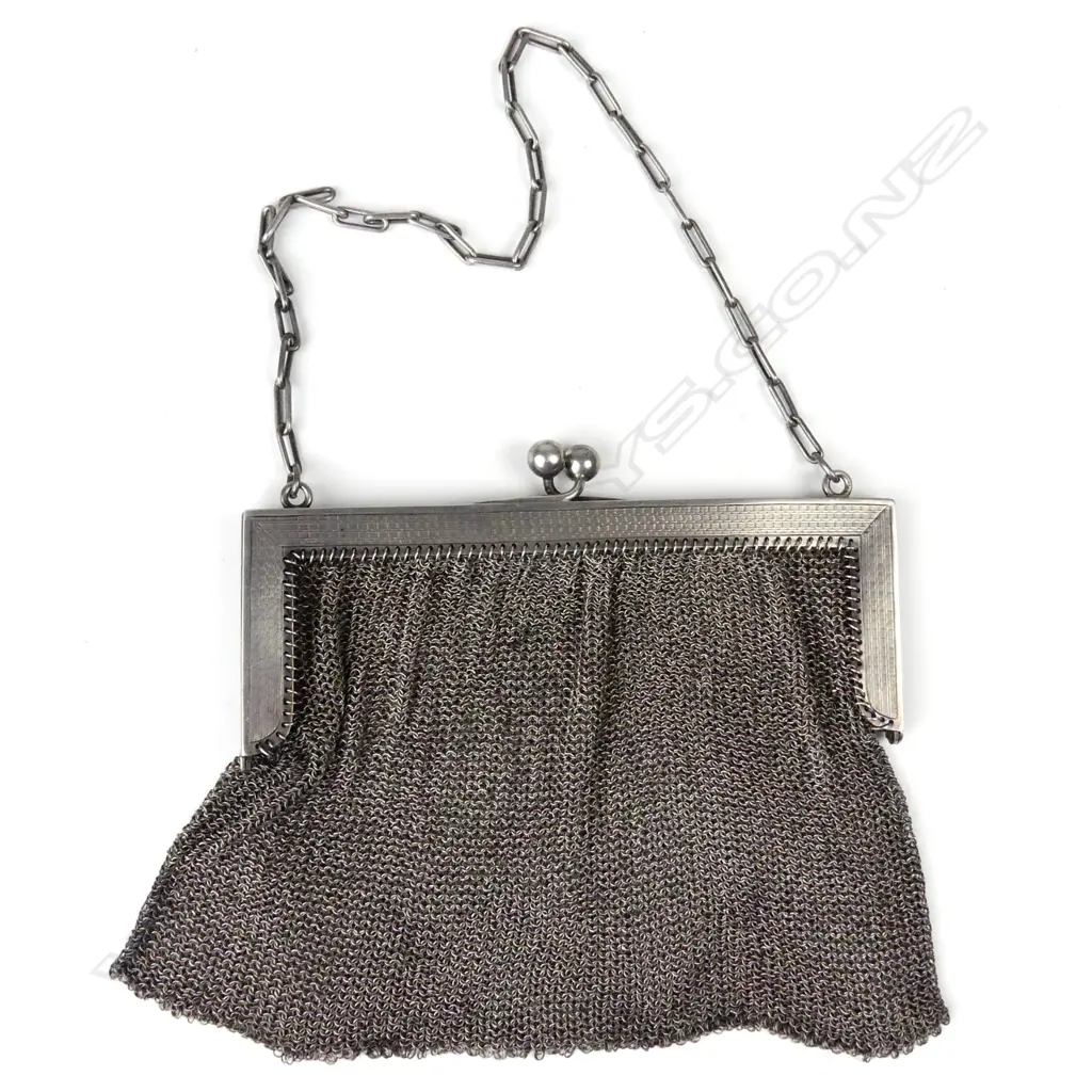 A French .925 silver framed mesh purse Image 1++