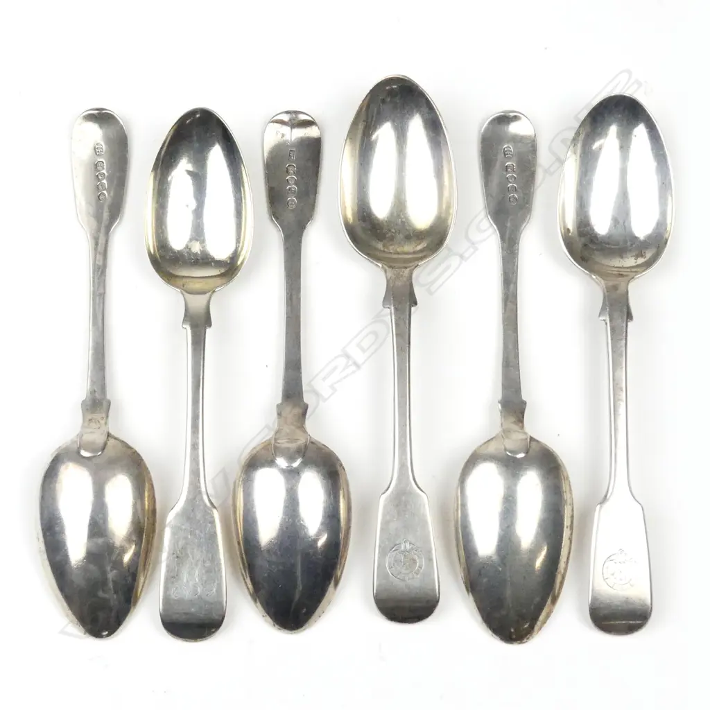 Six silver dessert spoons Image 1++