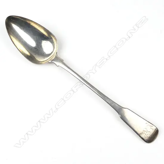 A George III silver pie spoon