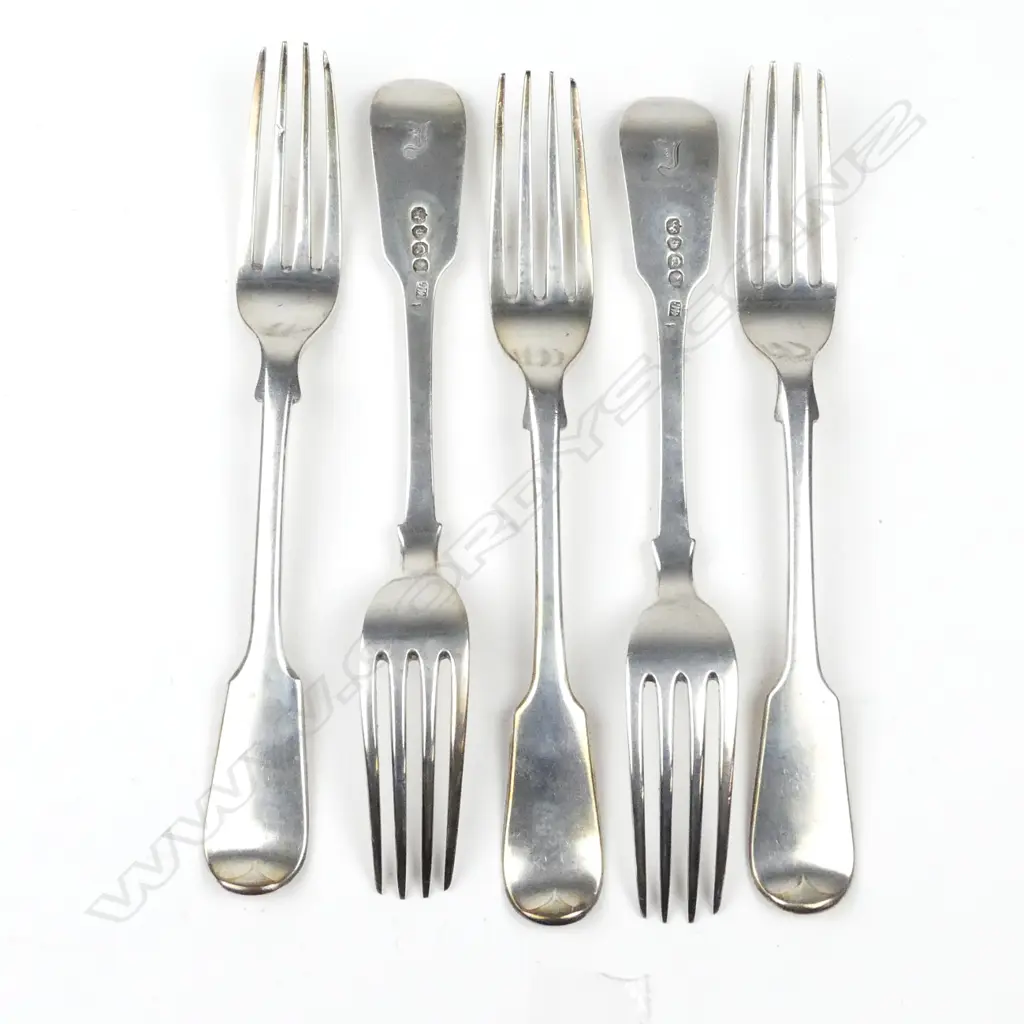 Five Victorian silver forks Image 1++