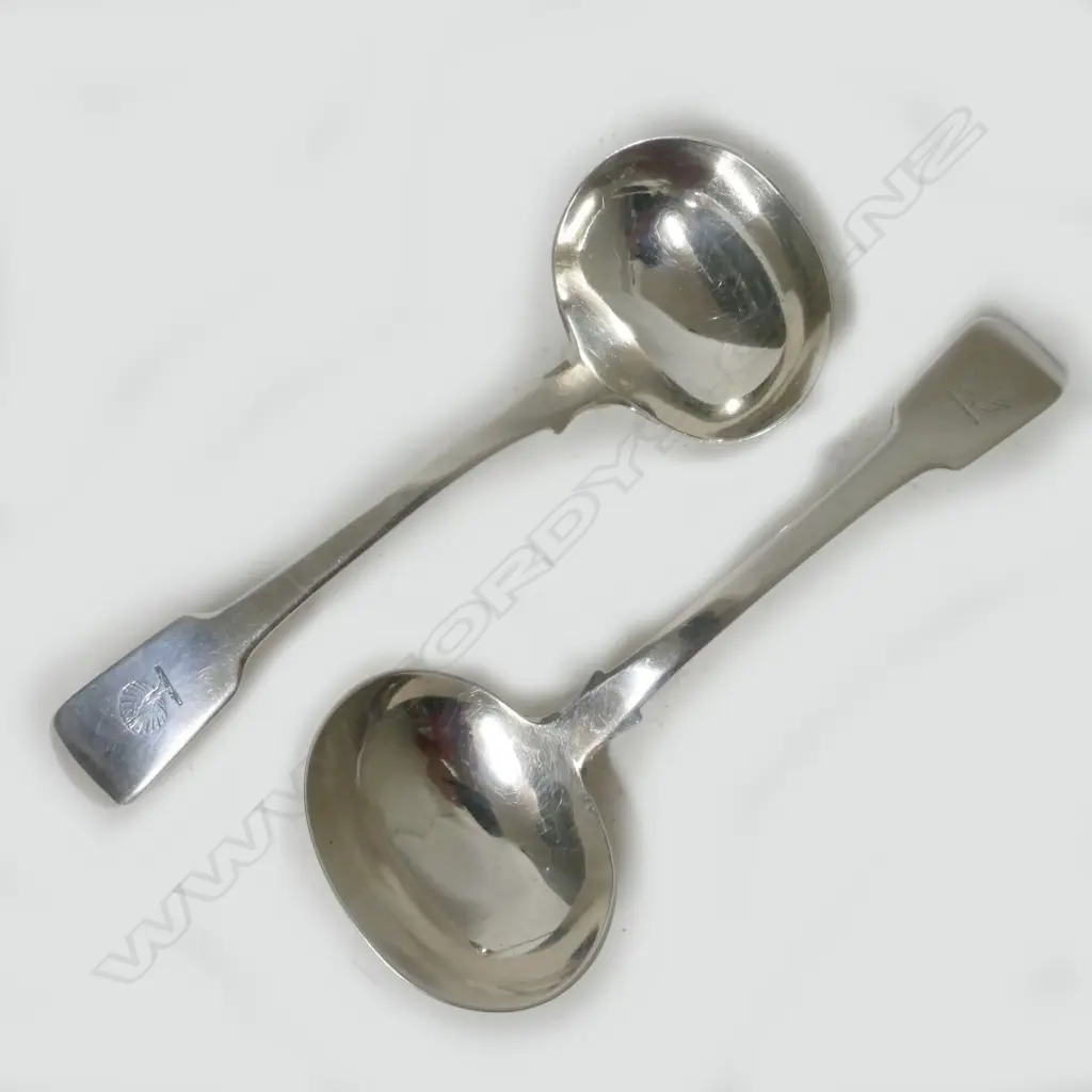 A pair of George IV silver sauce ladles Image 1++
